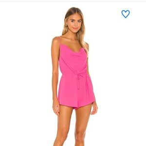 Superdown Camari Cowl Neck Pink Romper